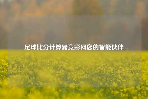 足球比分计算器竞彩网您的智能伙伴