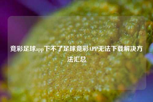 竞彩足球app下不了足球竞彩APP无法下载解决方法汇总
