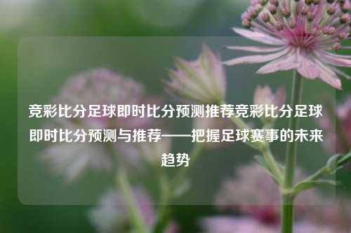 竞彩比分足球即时比分预测推荐竞彩比分足球即时比分预测与推荐——把握足球赛事的未来趋势
