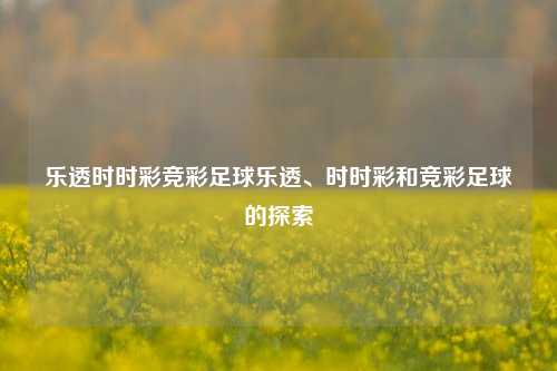 乐透时时彩竞彩足球乐透、时时彩和竞彩足球的探索