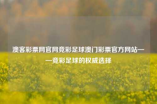 澳客彩票网官网竞彩足球澳门彩票官方网站——竞彩足球的权威选择