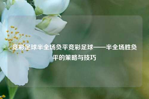 竞彩足球半全场负平竞彩足球——半全场胜负平的策略与技巧