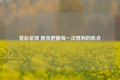 竞彩足球 胜负把握每一次胜利的机会