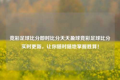竞彩足球比分即时比分天天盈球竞彩足球比分实时更新，让你随时随地掌握胜算！