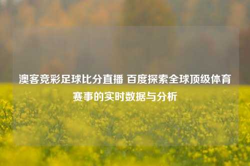 澳客竞彩足球比分直播 百度探索全球顶级体育赛事的实时数据与分析
