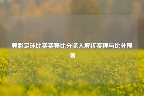 竞彩足球比赛赛程比分深入解析赛程与比分预测