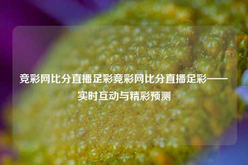 竞彩网比分直播足彩竞彩网比分直播足彩——实时互动与精彩预测