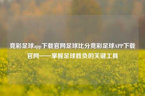 竞彩足球app下载官网足球比分竞彩足球APP下载官网——掌握足球胜负的关键工具