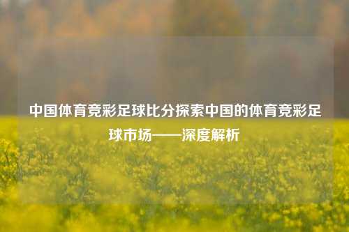 中国体育竞彩足球比分探索中国的体育竞彩足球市场——深度解析