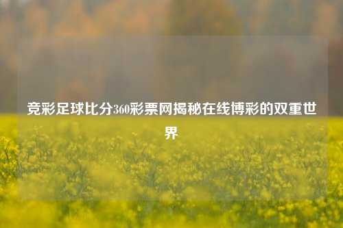 竞彩足球比分360彩票网揭秘在线博彩的双重世界