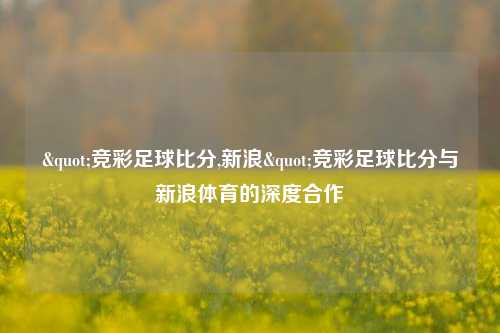 "竞彩足球比分,新浪"竞彩足球比分与新浪体育的深度合作