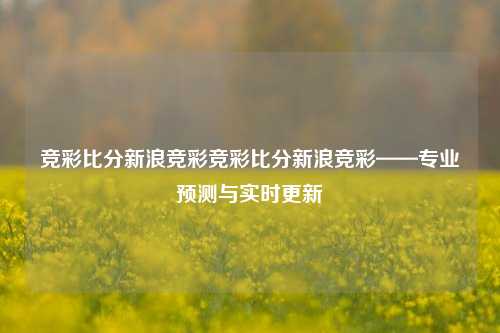 竞彩比分新浪竞彩竞彩比分新浪竞彩——专业预测与实时更新