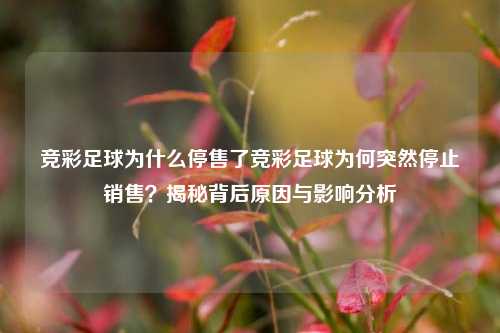 竞彩足球为什么停售了竞彩足球为何突然停止销售？揭秘背后原因与影响分析