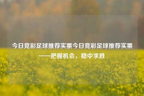 今日竞彩足球推荐实票今日竞彩足球推荐实票——把握机会，稳中求胜