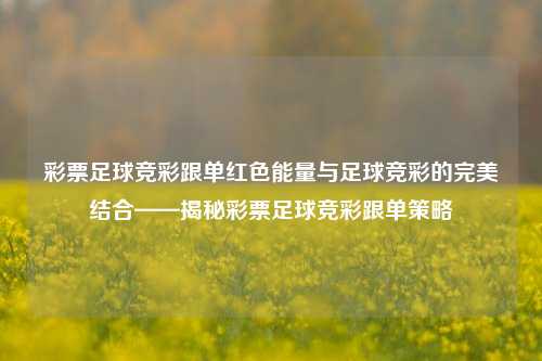 彩票足球竞彩跟单红色能量与足球竞彩的完美结合——揭秘彩票足球竞彩跟单策略