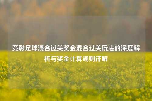 竞彩足球混合过关奖金混合过关玩法的深度解析与奖金计算规则详解