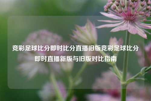 竞彩足球比分即时比分直播旧版竞彩足球比分即时直播新版与旧版对比指南