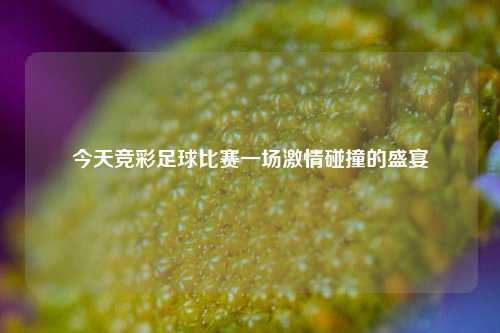 今天竞彩足球比赛一场激情碰撞的盛宴