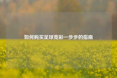 如何购买足球竞彩一步步的指南