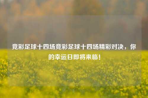竞彩足球十四场竞彩足球十四场精彩对决，你的幸运日即将来临！