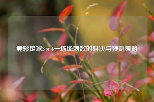 竞彩足球3×4一场场刺激的对决与预测策略