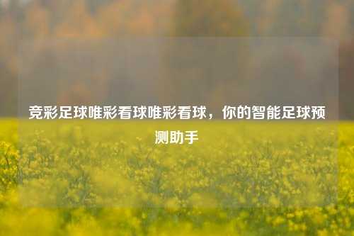 竞彩足球唯彩看球唯彩看球，你的智能足球预测助手