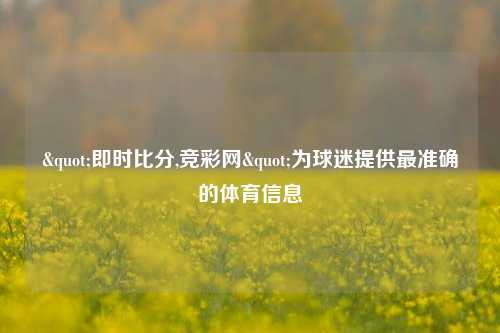 "即时比分,竞彩网"为球迷提供最准确的体育信息