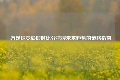 5万足球竞彩即时比分把握未来趋势的策略指南