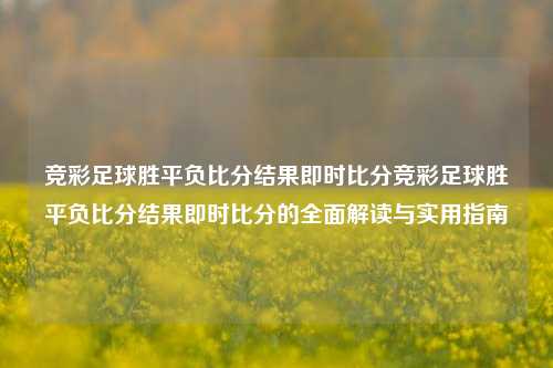 竞彩足球胜平负比分结果即时比分竞彩足球胜平负比分结果即时比分的全面解读与实用指南