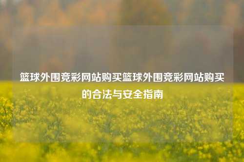 篮球外围竞彩网站购买篮球外围竞彩网站购买的合法与安全指南