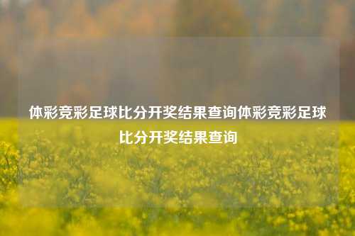 体彩竞彩足球比分开奖结果查询体彩竞彩足球比分开奖结果查询