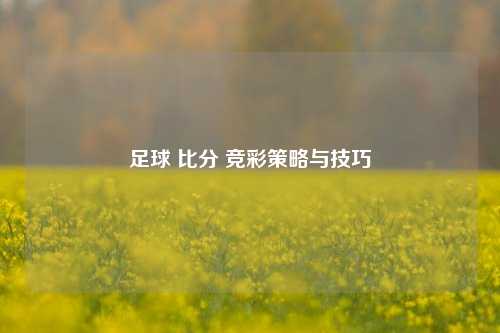 足球 比分 竞彩策略与技巧