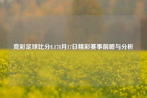 竞彩足球比分8.178月17日精彩赛事前瞻与分析