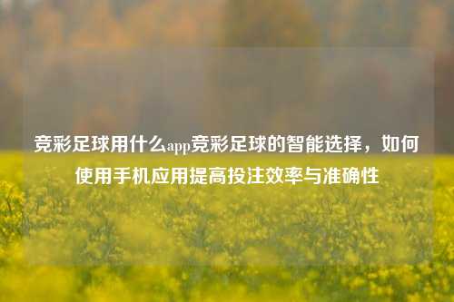 竞彩足球用什么app竞彩足球的智能选择，如何使用手机应用提高投注效率与准确性
