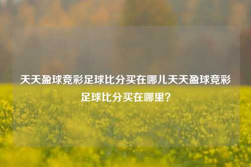 天天盈球竞彩足球比分买在哪儿天天盈球竞彩足球比分买在哪里？