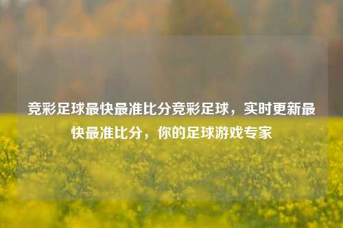 竞彩足球最快最准比分竞彩足球，实时更新最快最准比分，你的足球游戏专家