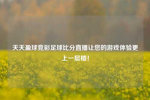 天天盈球竞彩足球比分直播让您的游戏体验更上一层楼！