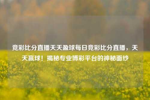 竞彩比分直播天天盈球每日竞彩比分直播，天天赢球！揭秘专业博彩平台的神秘面纱
