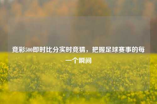 竞彩500即时比分实时竞猜，把握足球赛事的每一个瞬间