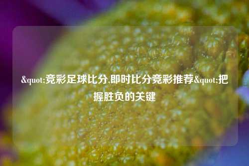 "竞彩足球比分,即时比分竞彩推荐"把握胜负的关键