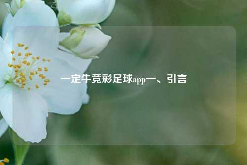 一定牛竞彩足球app一、引言