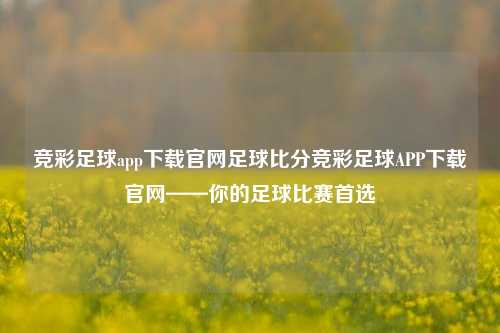 竞彩足球app下载官网足球比分竞彩足球APP下载官网——你的足球比赛首选