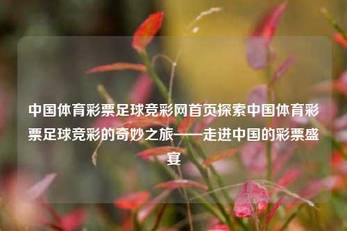 中国体育彩票足球竞彩网首页探索中国体育彩票足球竞彩的奇妙之旅——走进中国的彩票盛宴