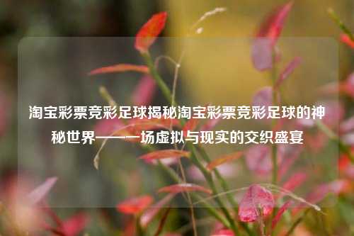 淘宝彩票竞彩足球揭秘淘宝彩票竞彩足球的神秘世界——一场虚拟与现实的交织盛宴