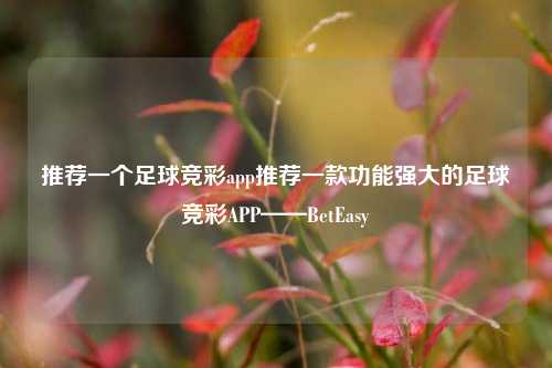 推荐一个足球竞彩app推荐一款功能强大的足球竞彩APP——BetEasy