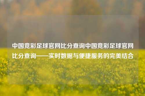 中国竞彩足球官网比分查询中国竞彩足球官网比分查询——实时数据与便捷服务的完美结合