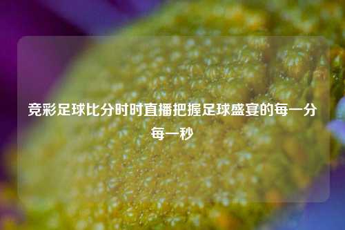 竞彩足球比分时时直播把握足球盛宴的每一分每一秒