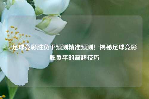 足球竞彩胜负平预测精准预测！揭秘足球竞彩胜负平的高超技巧