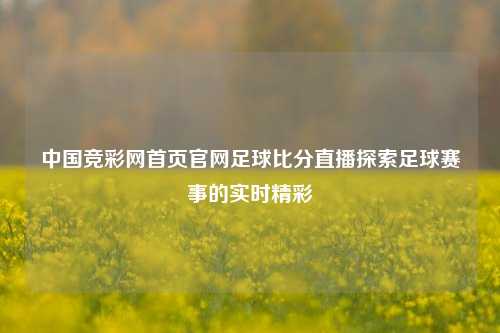 中国竞彩网首页官网足球比分直播探索足球赛事的实时精彩