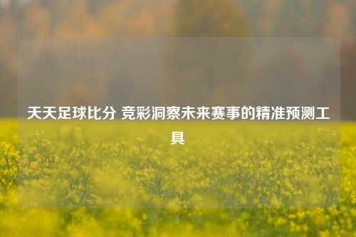 天天足球比分 竞彩洞察未来赛事的精准预测工具